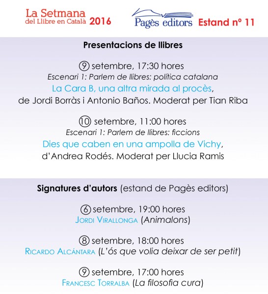 Informacio activitats estand Pages